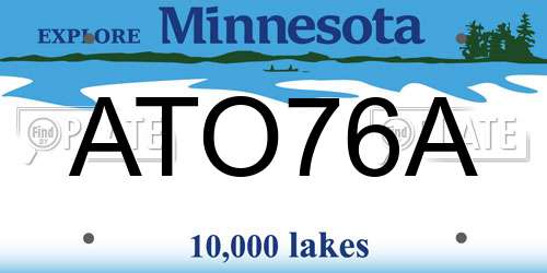 ATO76A Minnesota License Plate