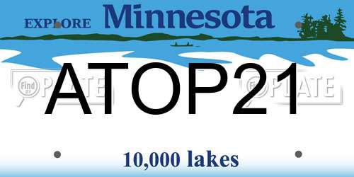 ATOP21 Minnesota License Plate