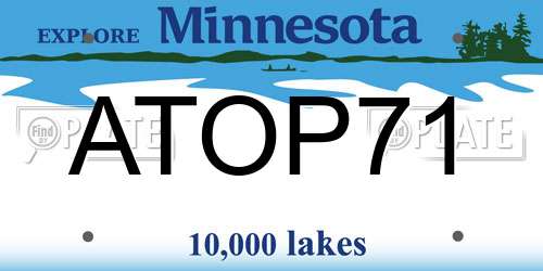 ATOP71 Minnesota License Plate