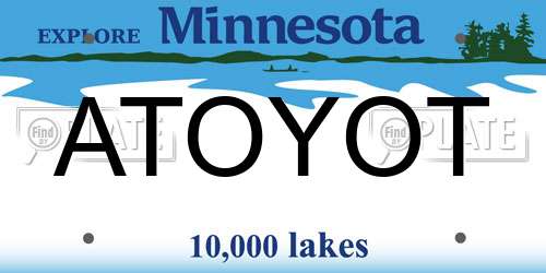 ATOYOT Minnesota License Plate