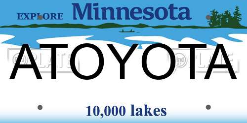 ATOYOTA Minnesota License Plate