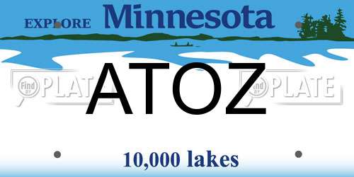 ATOZ Minnesota License Plate