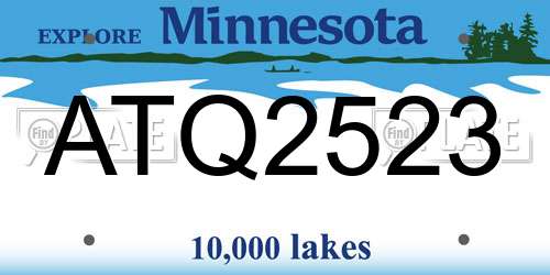ATQ2523 Minnesota License Plate