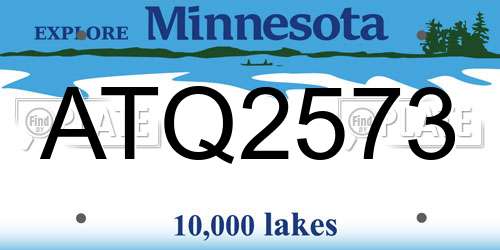 ATQ2573 Minnesota License Plate