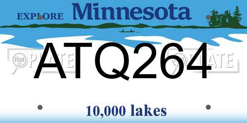 ATQ264 Minnesota License Plate