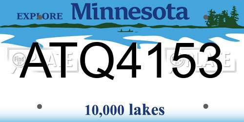 ATQ4153 Minnesota License Plate
