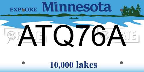 ATQ76A Minnesota License Plate
