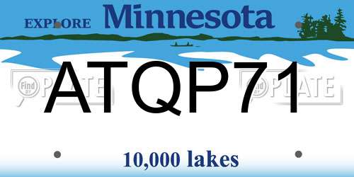 ATQP71 Minnesota License Plate