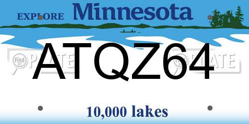 ATQZ64 Minnesota License Plate
