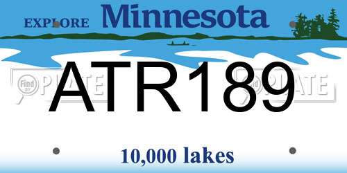 ATR189 Minnesota License Plate