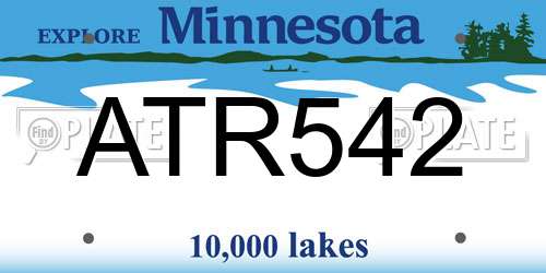 ATR542 Minnesota License Plate