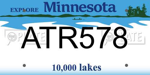 ATR578 Minnesota License Plate