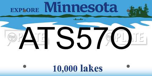 ATS57O Minnesota License Plate