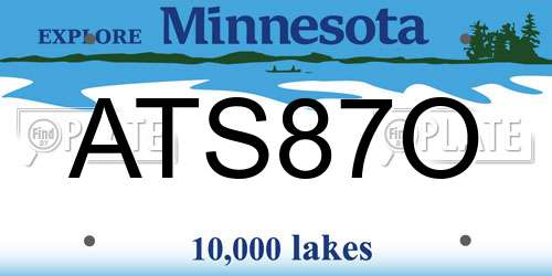 ATS87O Minnesota License Plate