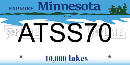 ATSS70 Minnesota License Plate