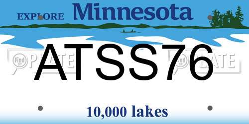 ATSS76 Minnesota License Plate
