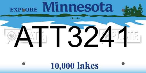 ATT3241 Minnesota License Plate
