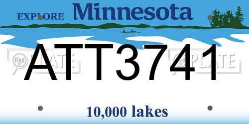 ATT3741 Minnesota License Plate