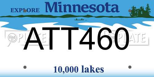 ATT460 Minnesota License Plate