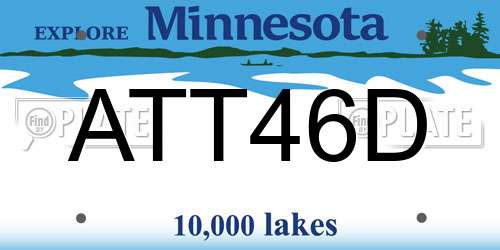 ATT46D Minnesota License Plate