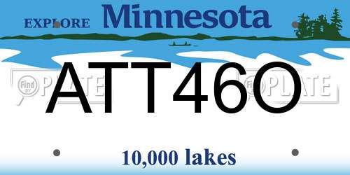 ATT46O Minnesota License Plate