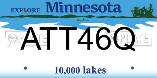 ATT46Q Minnesota License Plate