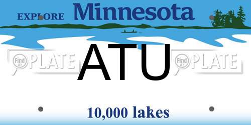 ATU Minnesota License Plate