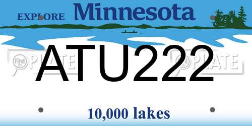 ATU222 Minnesota License Plate