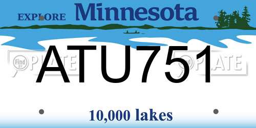 ATU751 Minnesota License Plate