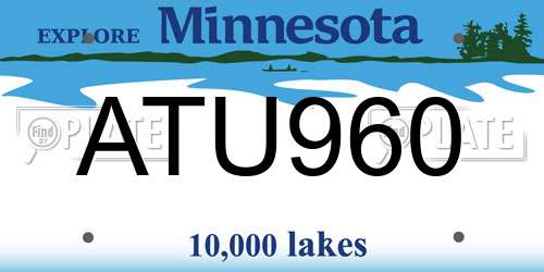ATU960 Minnesota License Plate