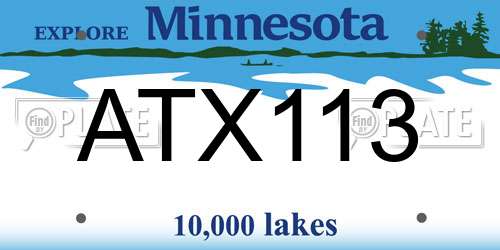 ATX113 Minnesota License Plate