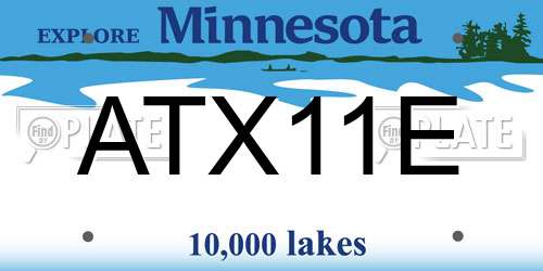 ATX11E Minnesota License Plate