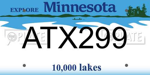 ATX299 Minnesota License Plate