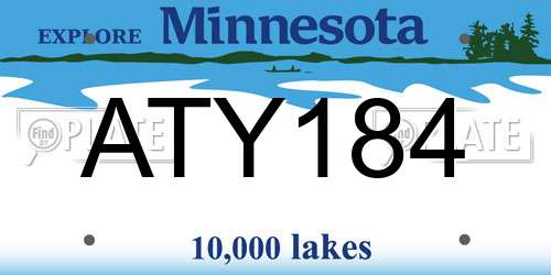 ATY184 Minnesota License Plate