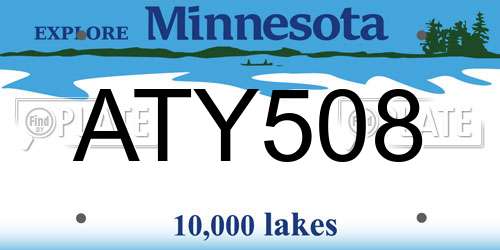 ATY508 Minnesota License Plate