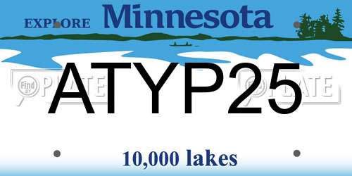 ATYP25 Minnesota License Plate