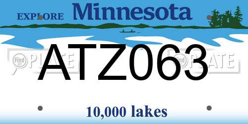 ATZ063 Minnesota License Plate