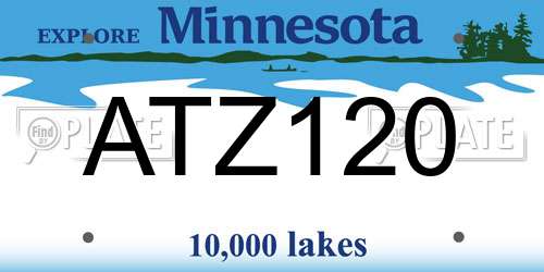 ATZ120 Minnesota License Plate