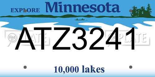 ATZ3241 Minnesota License Plate