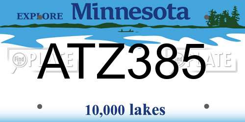 ATZ385 Minnesota License Plate