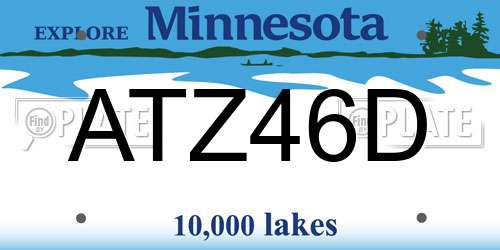 ATZ46D Minnesota License Plate