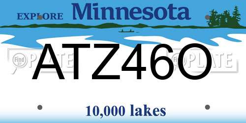 ATZ46O Minnesota License Plate