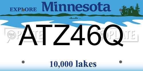 ATZ46Q Minnesota License Plate