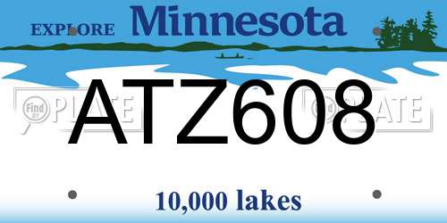 ATZ608 Minnesota License Plate
