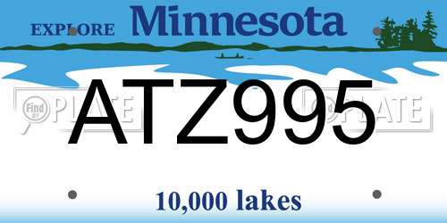 ATZ995 Minnesota License Plate