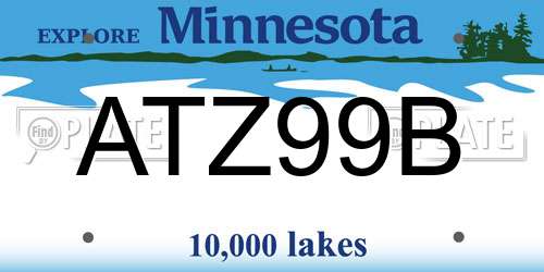 ATZ99B Minnesota License Plate