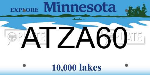 ATZA60 Minnesota License Plate