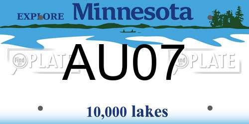 AU07 Minnesota License Plate