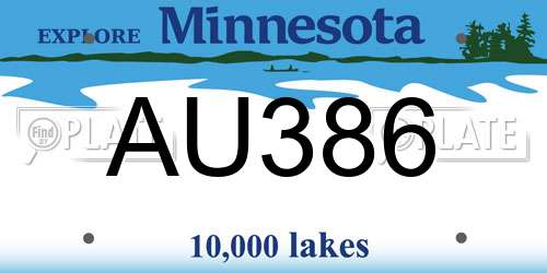 AU386 Minnesota License Plate