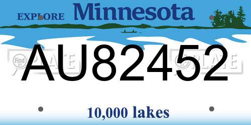 AU82452 Minnesota License Plate
